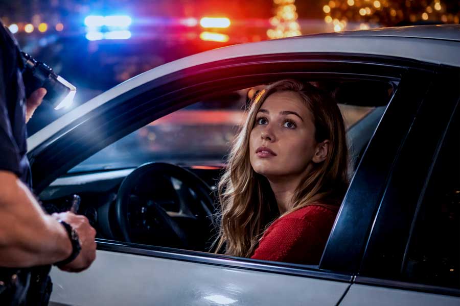 Women pulled over at a DUI checkpoint