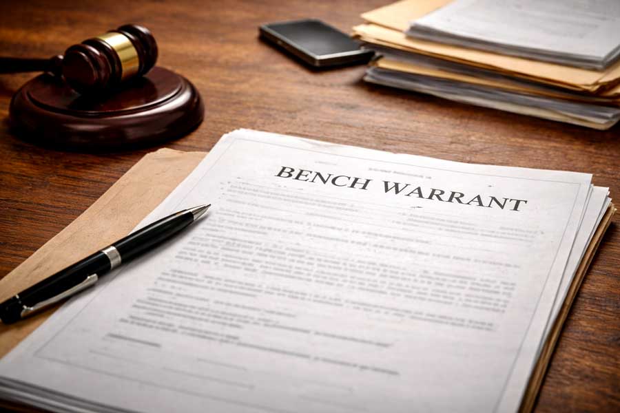 A bench warrant awaits the judge's signature