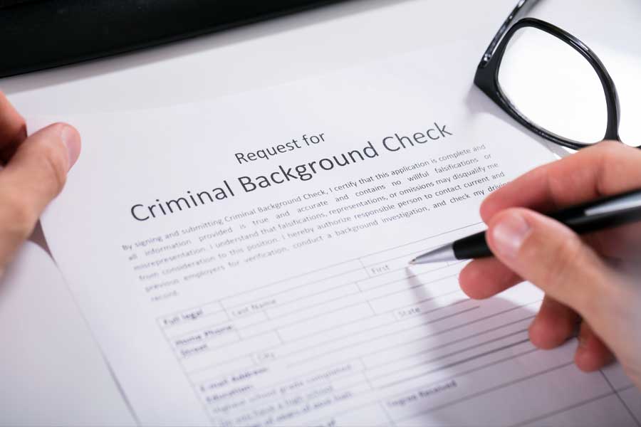 Criminal background check form