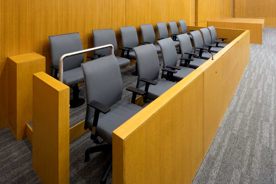 Empty jury box